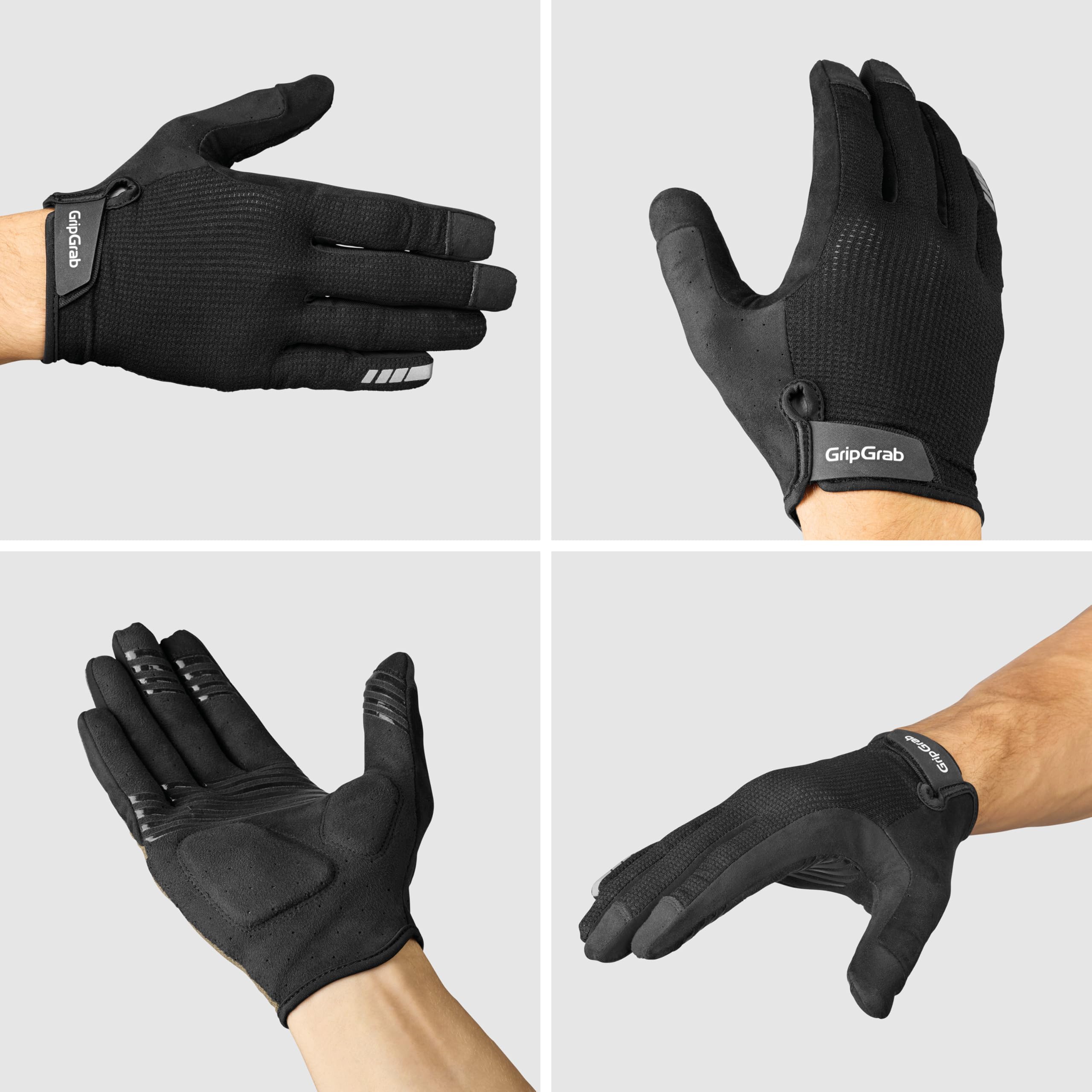 GripGrab Guantes de Ciclismo EXPLR Largos Verano Acolchado Transpirables Palma de Gamuza Premium Antideslizantes Bicicleta MTB Gravel
