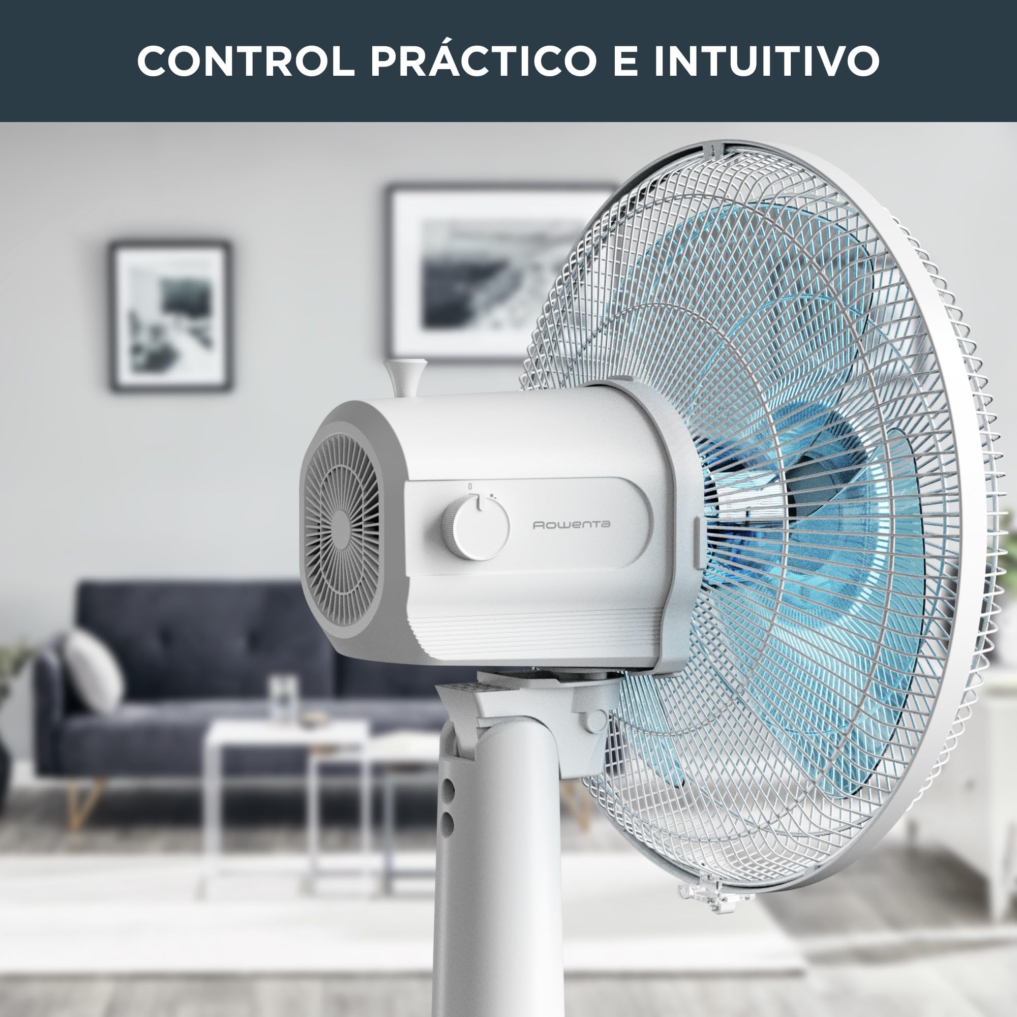 Rowenta Essential+ Ventilador de Mesa Silencioso - Oscilación Automática, 3 Velocidades, Flujo de Aire 34 m³/min, Nivel Sonoro 40 dB, Bajo Consumo, 30 cm, Compacto, Blanco (Reacondicionado)
