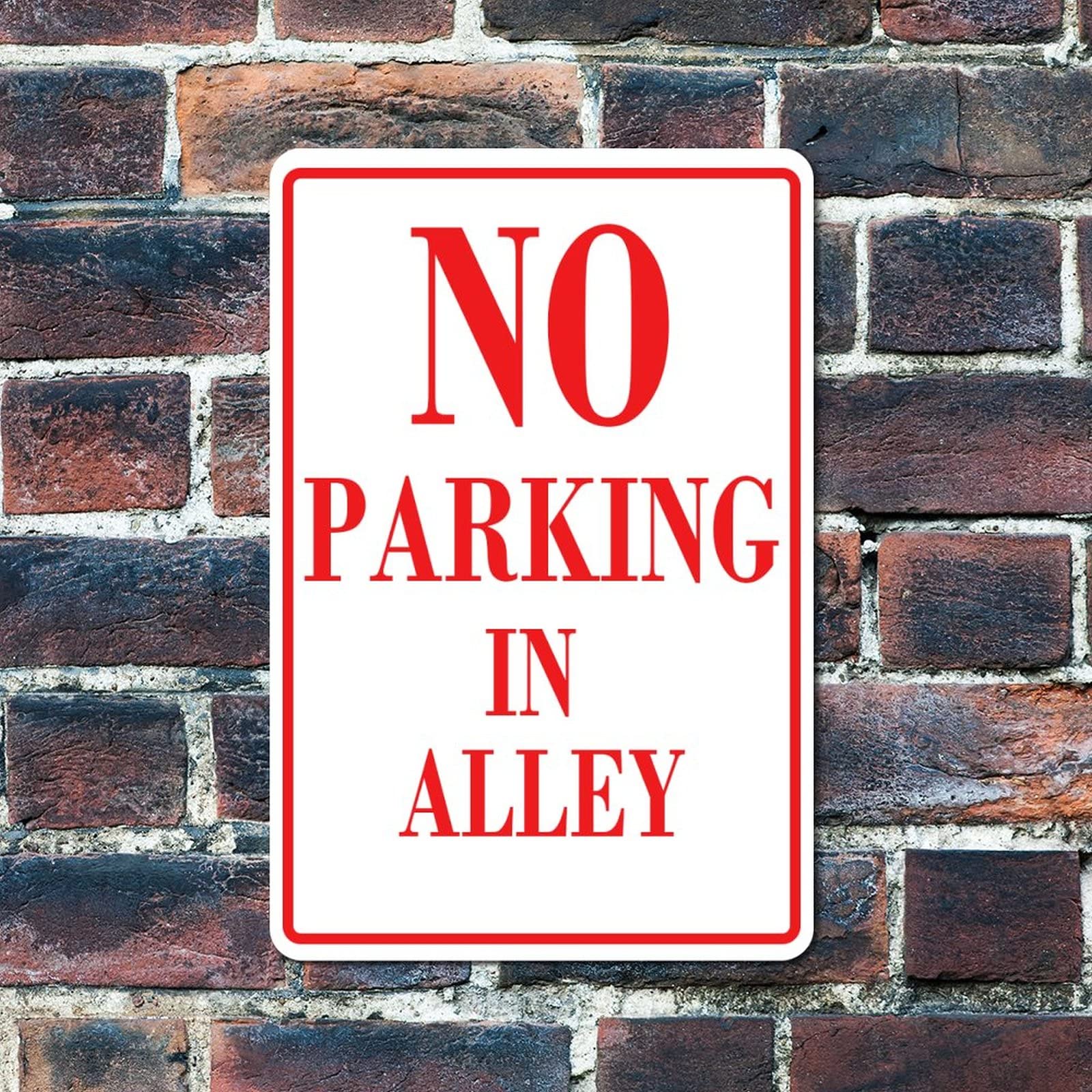 古着屋　ON ROADWAY & NO PARKING Amazon.com: No Parking in Alley Red on White Warning Signs for