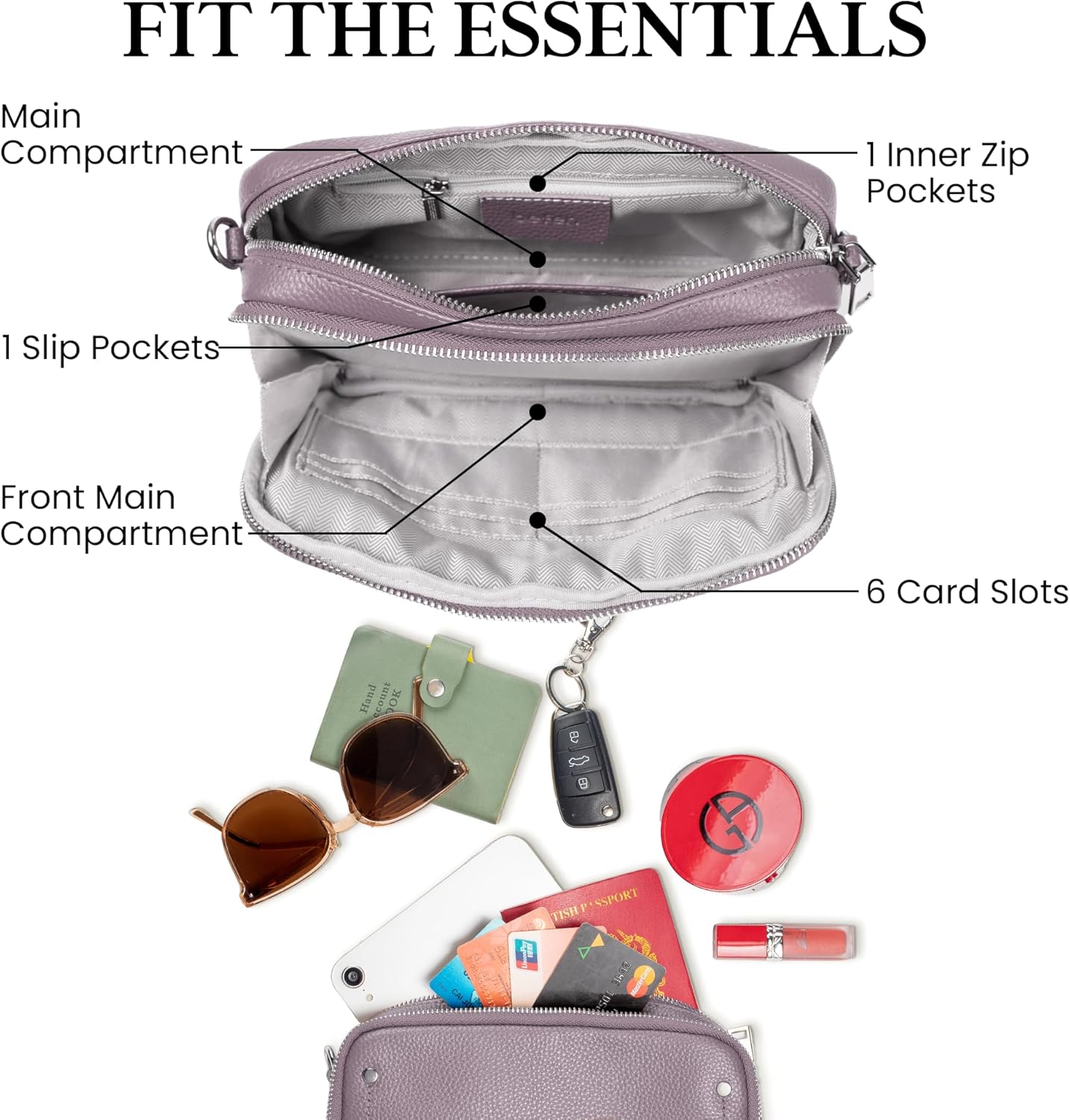 befen Genuine Leather Crossbody Bags for Women, Purses with Built in RFID Wallet Woman Camera Shoulder Bag Handbags | Genuine Leather, Built in RFID Wallet, Genuine Leather, Built in RFID Wallet - Image 4