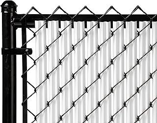 Proudly Made in The USA! - Ridged Slat Single Wall Bottom Locking Slat Depot Privacy Slat for 3', 4', 5', 6', 7' and 8' Chain Link Fence (6ft, White)