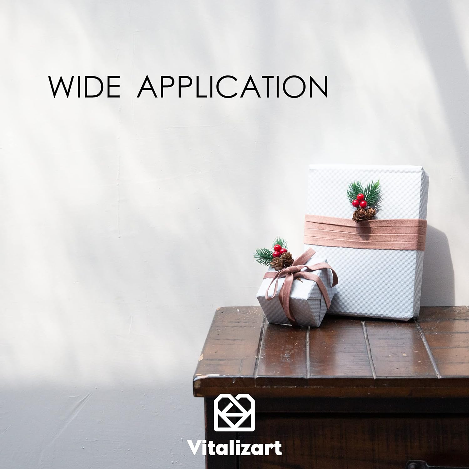 Vitalizart Rose Gold Velvet Ribbon Set 3/8"" x 15Yd Wooden Spool Fabric Trim Eco-Friendly 3 Rolls * 5Yd for Christmas Wreath Decoration Handmade Craft Ornaments Gift Wrapping & Bow Making : Everything Else