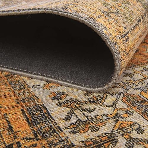 Miniatura 6 de Rugs.com Timeless Collection - Alfombra redonda de tejido plano amarillo de 3 pies 6 pulgadas x 3 pies 6 pulgadas perfecta para cocinas y comedores