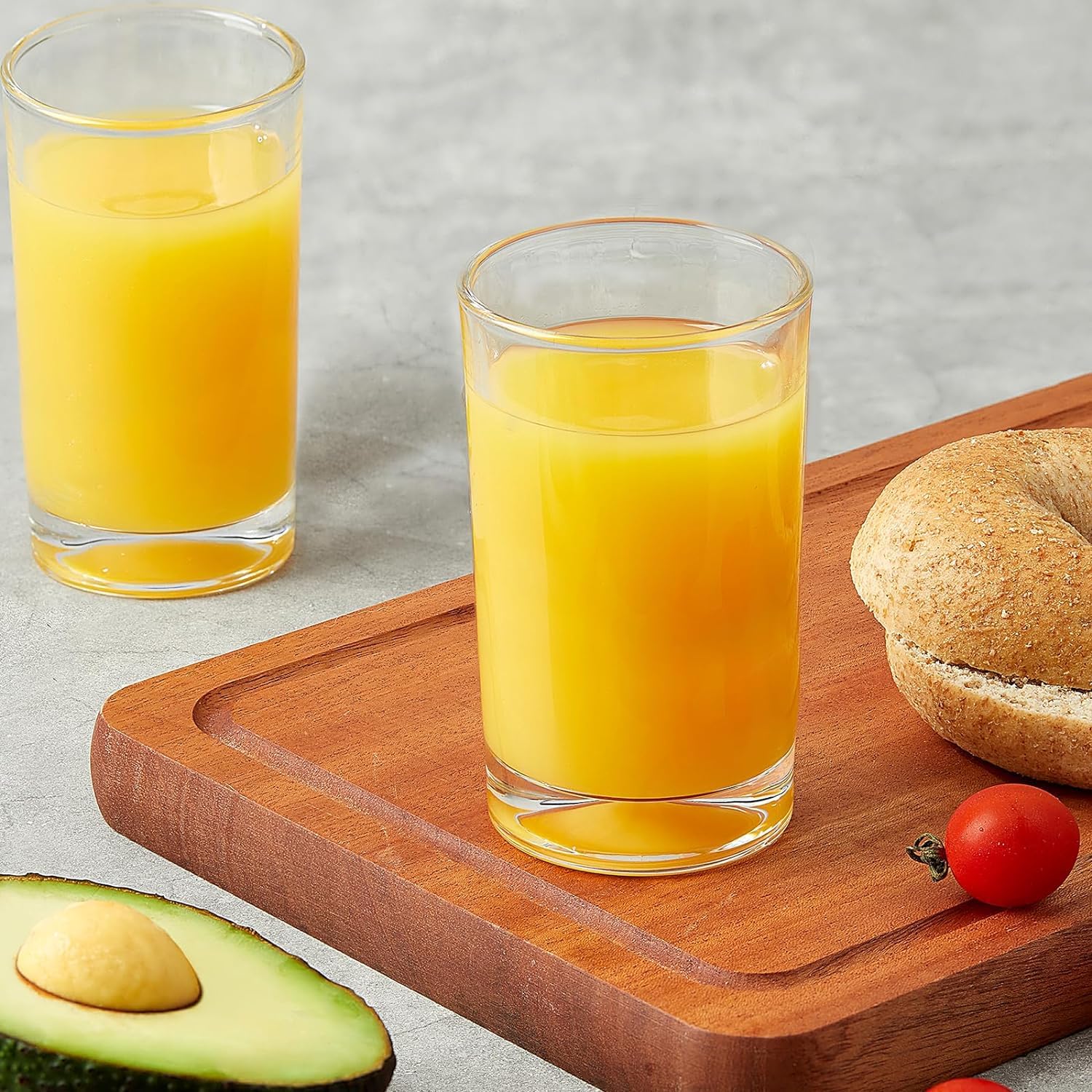 Fonteme Small Juice Glasses Set of 4, 5-ounce Glass Cups, Heavy Base Juice Glass, Clear Juice Cups, Thick and Durable Shot Glass - Drinking Glasses for Juice and Milk,