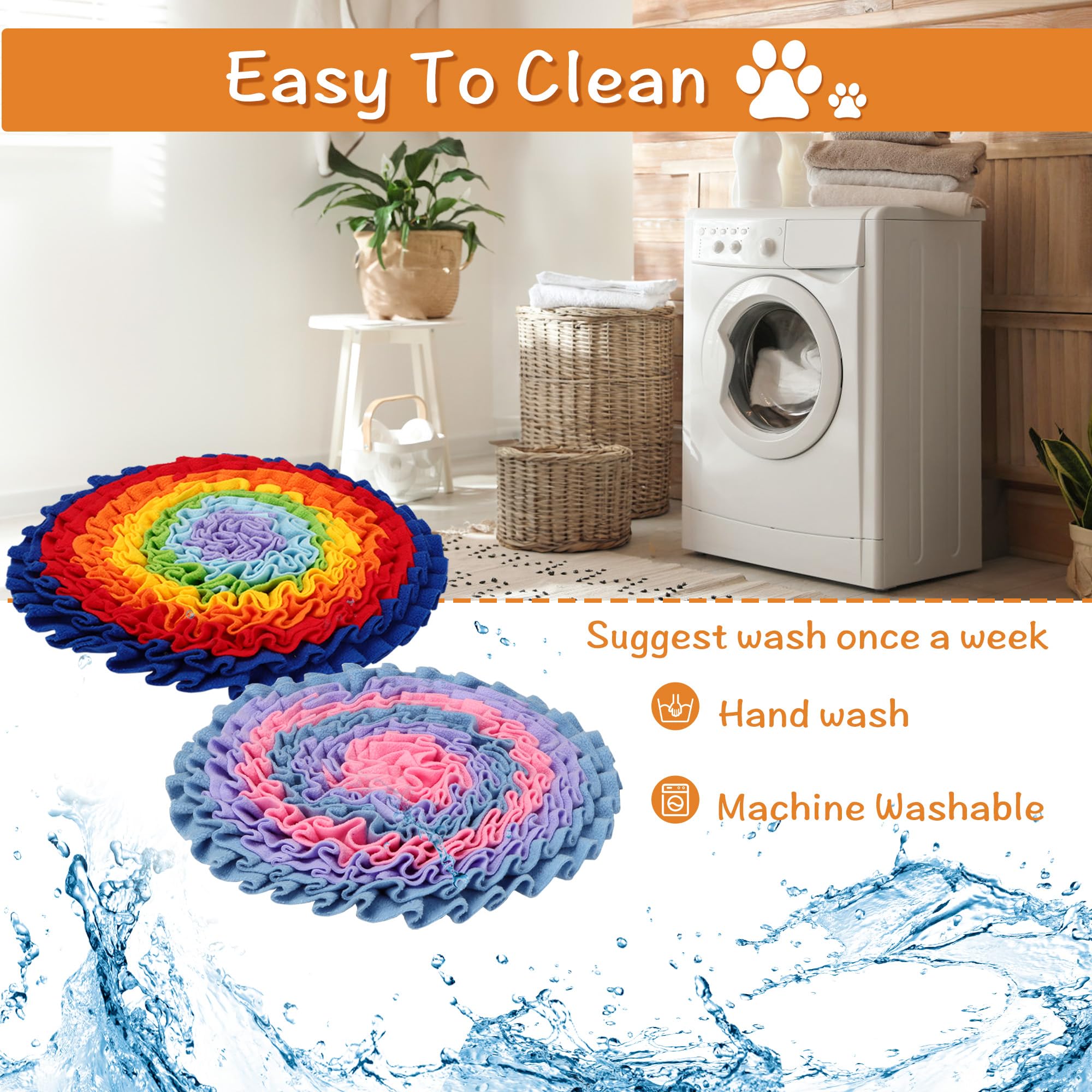 Lot de 2 tapis à renifler pour chiens - Tapis à renifler pour chiot, chat - Jouets interactifs pour l'entraînement aux odeurs pour les compétences de recherche de nourriture et soulagement