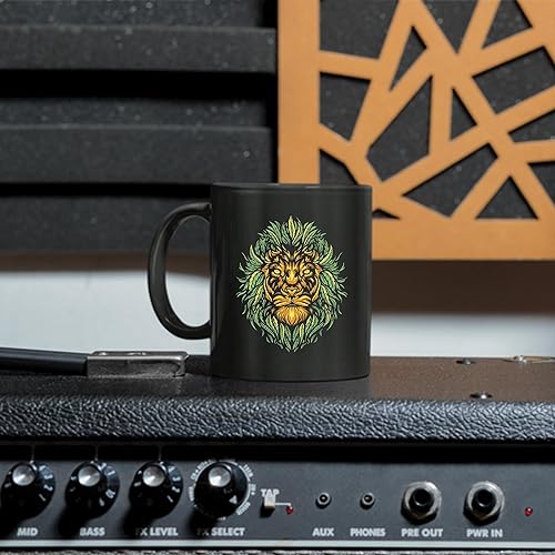 Miniatura 5 de Cannabis Weed Lion Design Gift for Nature and Marijuana Fans 11oz 15oz Black Coffee Mug