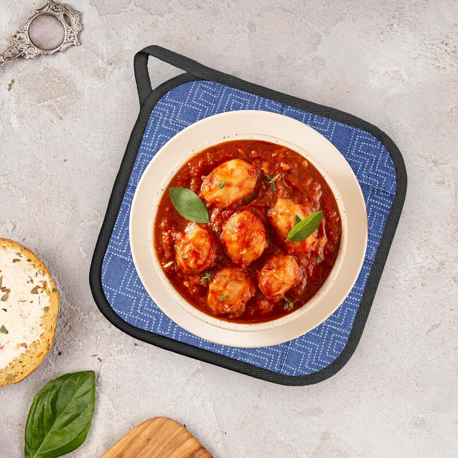 6 Pack Pot Holders 100% Cotton Heat Resistant Potholder, Machine Washable Pot Holder, Hot Pads, Table Pads for Cooking Baking (F) - Image 7