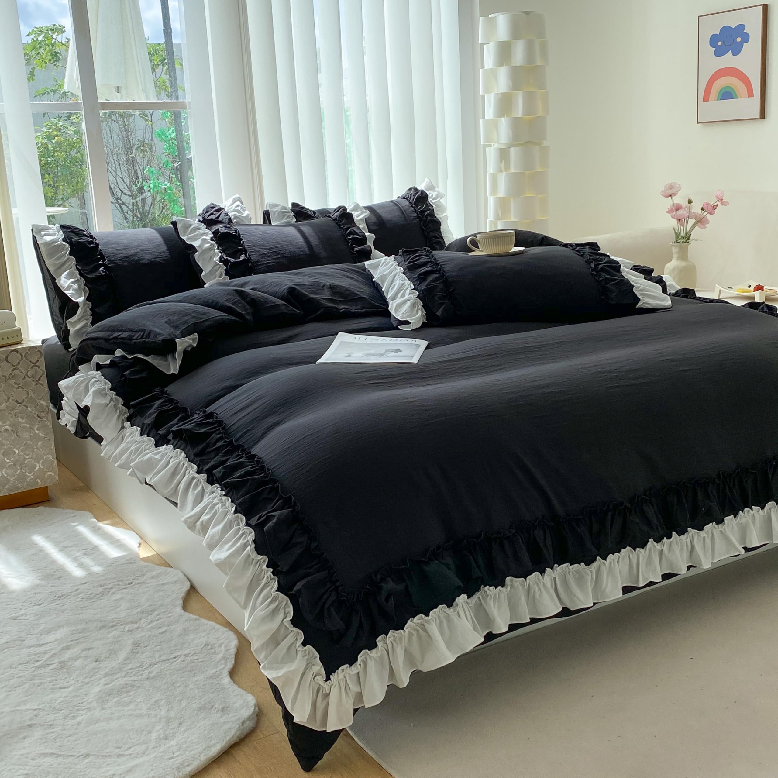 Amazon.com: Shabby Chic 3 Pieces Bedding,Vintage Ruffled Queen