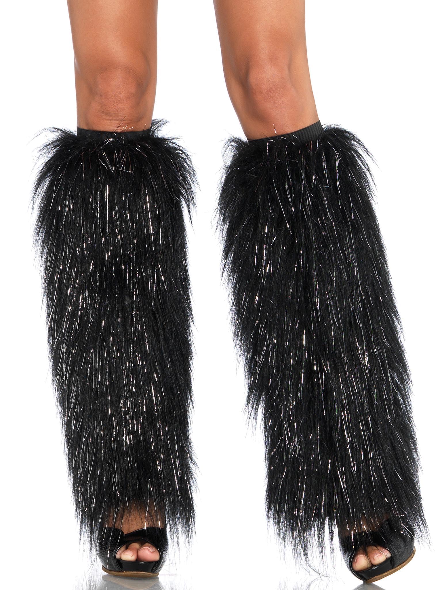 Leg Avenue Women's Kira Furry Leg Warmers For Women Rave Accessories