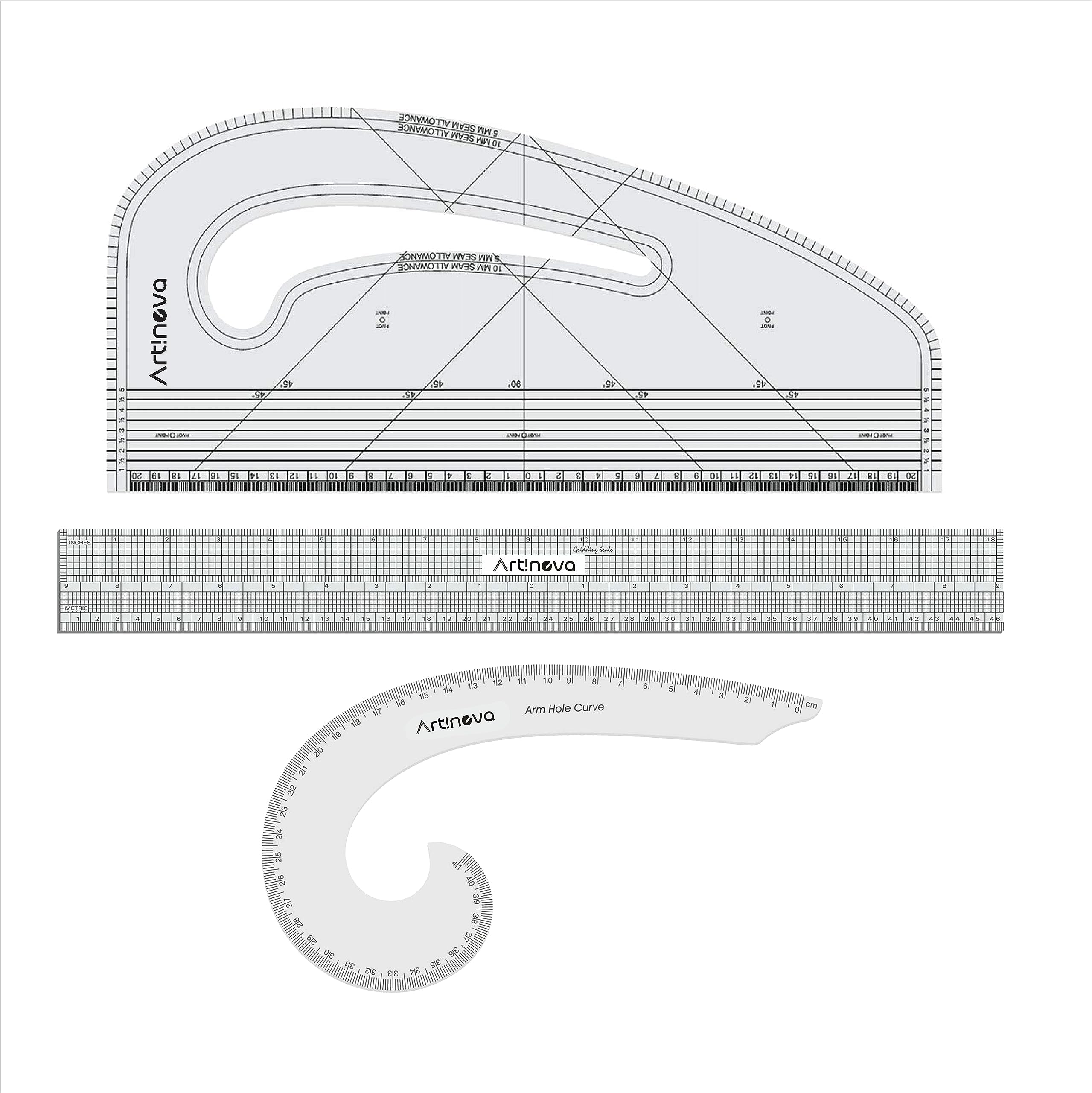 Artinova Pattern Curve, Gridding Scale & Armhole Curve with Marking ...