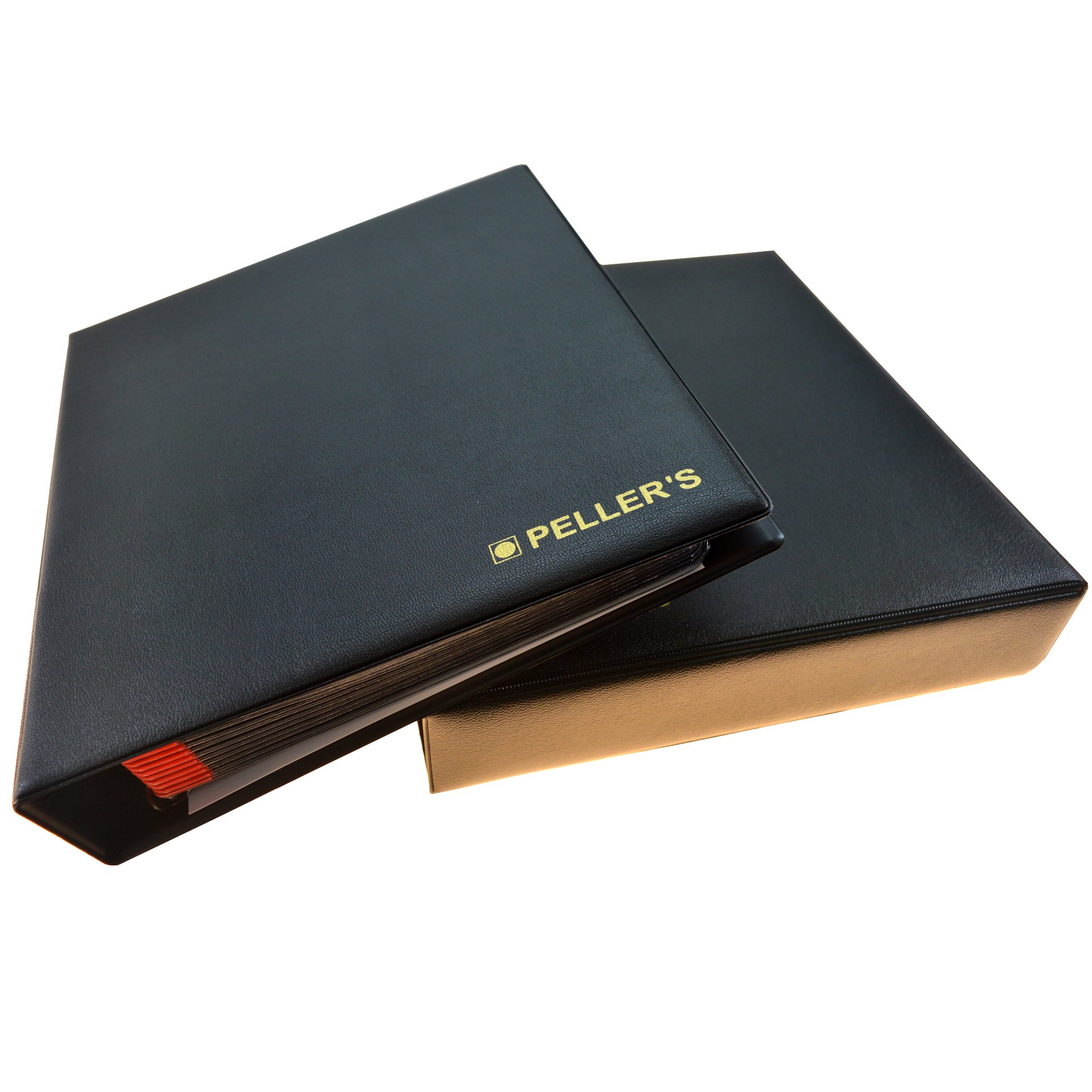 PELLER'S Album pour 200 Monnaies. Classeur M. 10 Feuilles, 200 pièces 35mm x 40mm. Idéal pour Monnaies jusqu'à 31 mm de diamètre: £1, £2, 50P, €2 Euro (Modèle M + Étui)