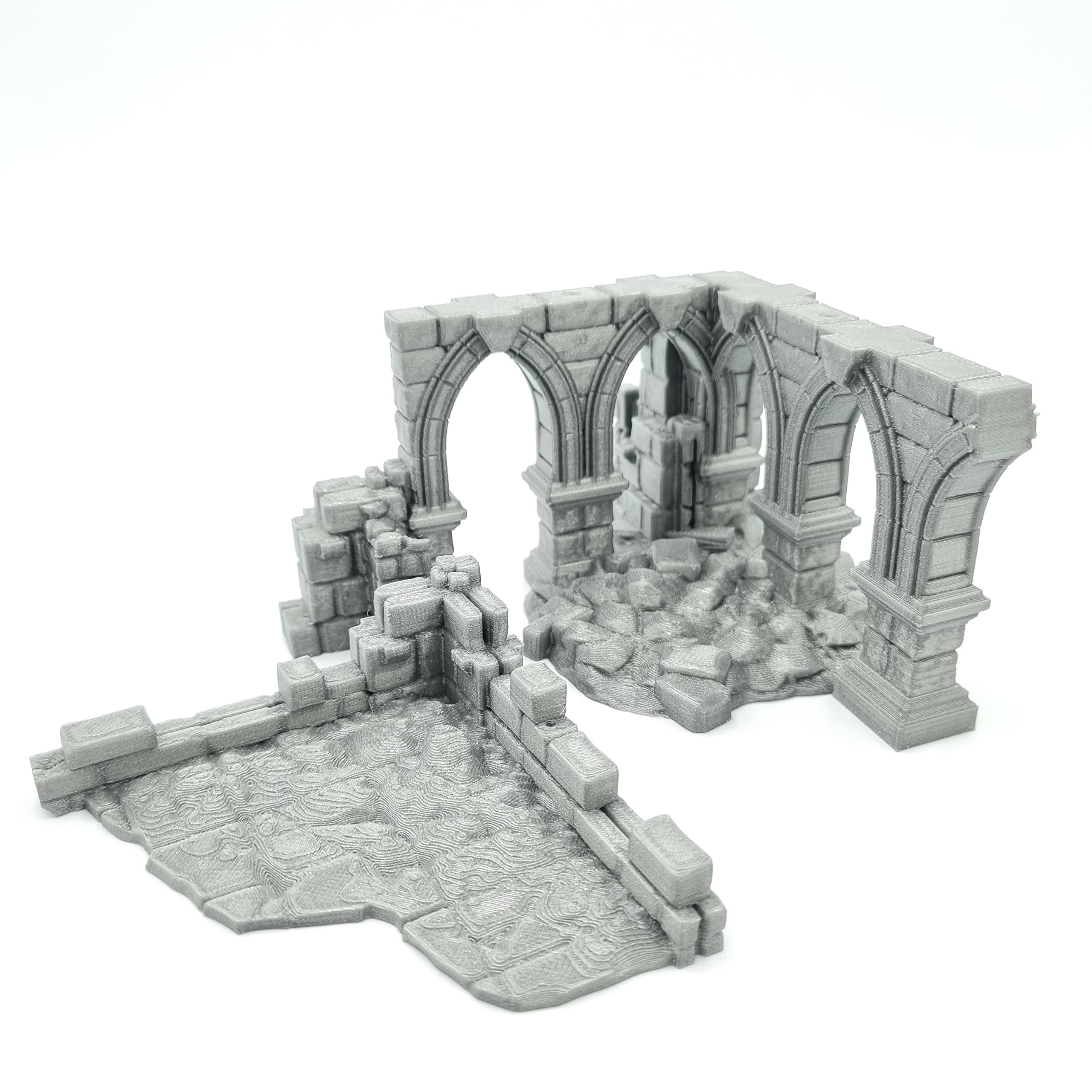 QP3D - Murs en Ruine de Combat, Paysage de Terrain 28-32 mm pour Wargames et RPG, Accessoires DND, D&D, Impression 3D