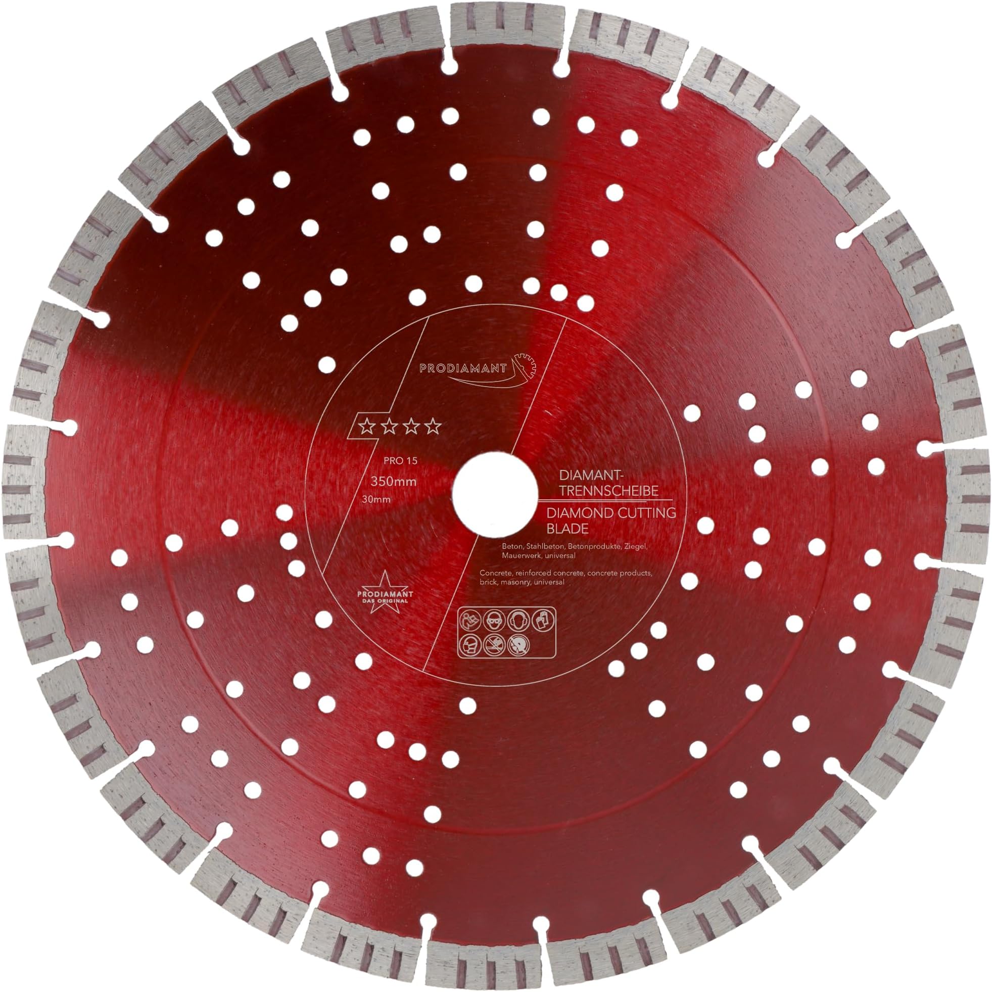 PRODIAMANT Premium diamond cutting disc concrete 350 mm 14 inch x 30 mm diamond saw blade 350mm segment height 15mm