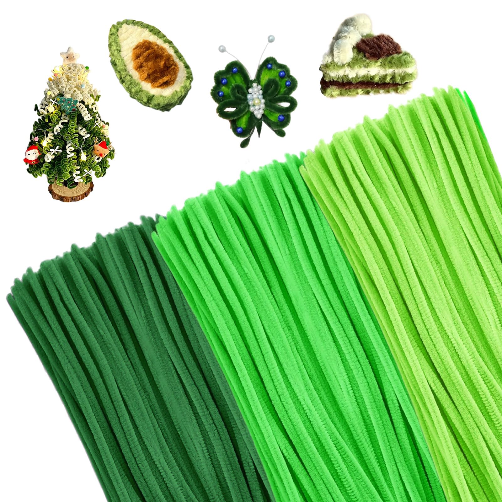 300 Scovolini Di Ciniglia Verde Per Lavoretti - Bastoncini Morbidi Per DIY, Natale, Decorazioni - Foto 12
