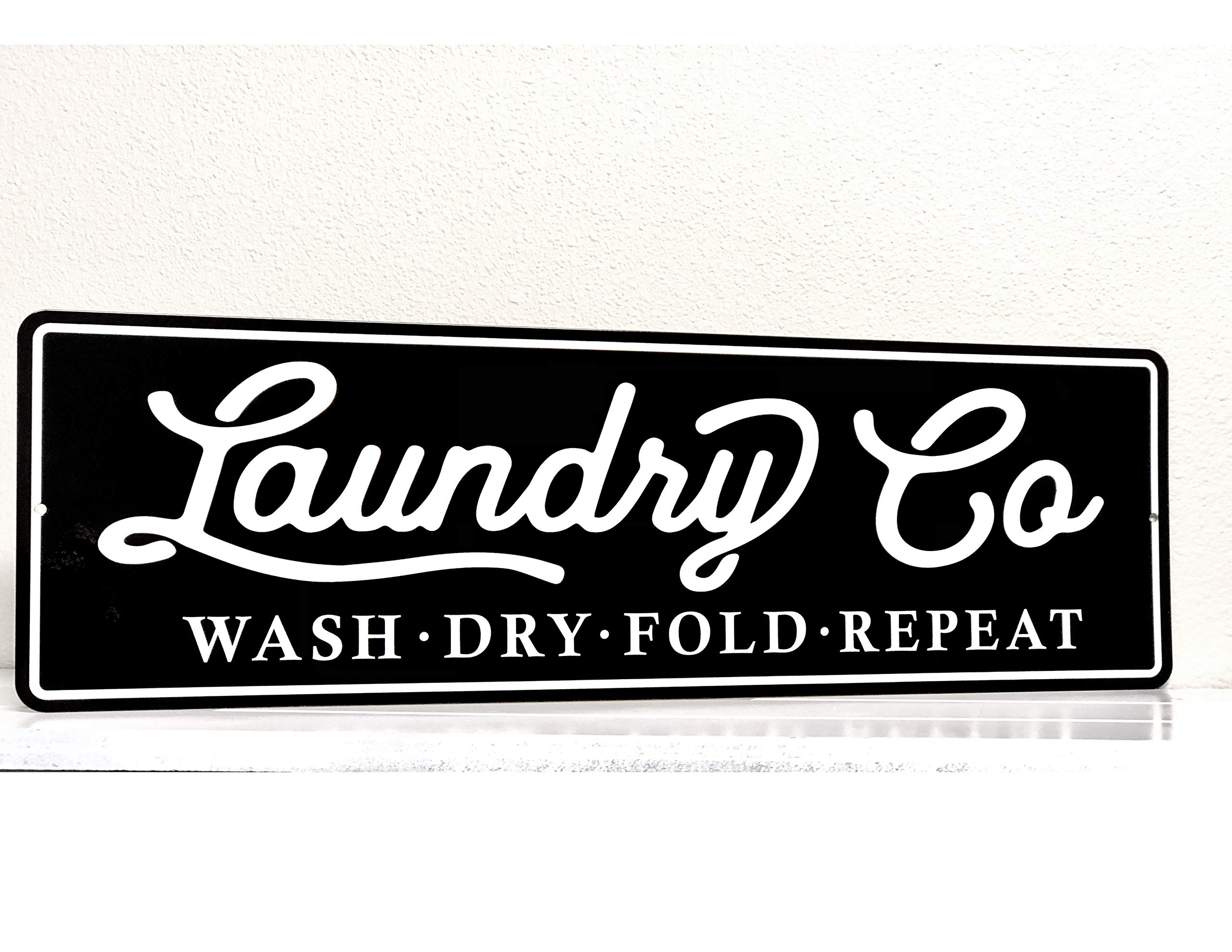 PhotoSteel Laundry Co - Cartel de Pared (61 x 17,8 cm), Color Negro