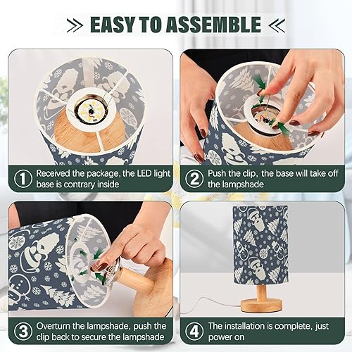 Miniatura 4 de Bedside Table Lamp Living Room Lamps with USB Port Hipster Santa Claus Snowman Christmas Tree Night Lights for Kids Side Table