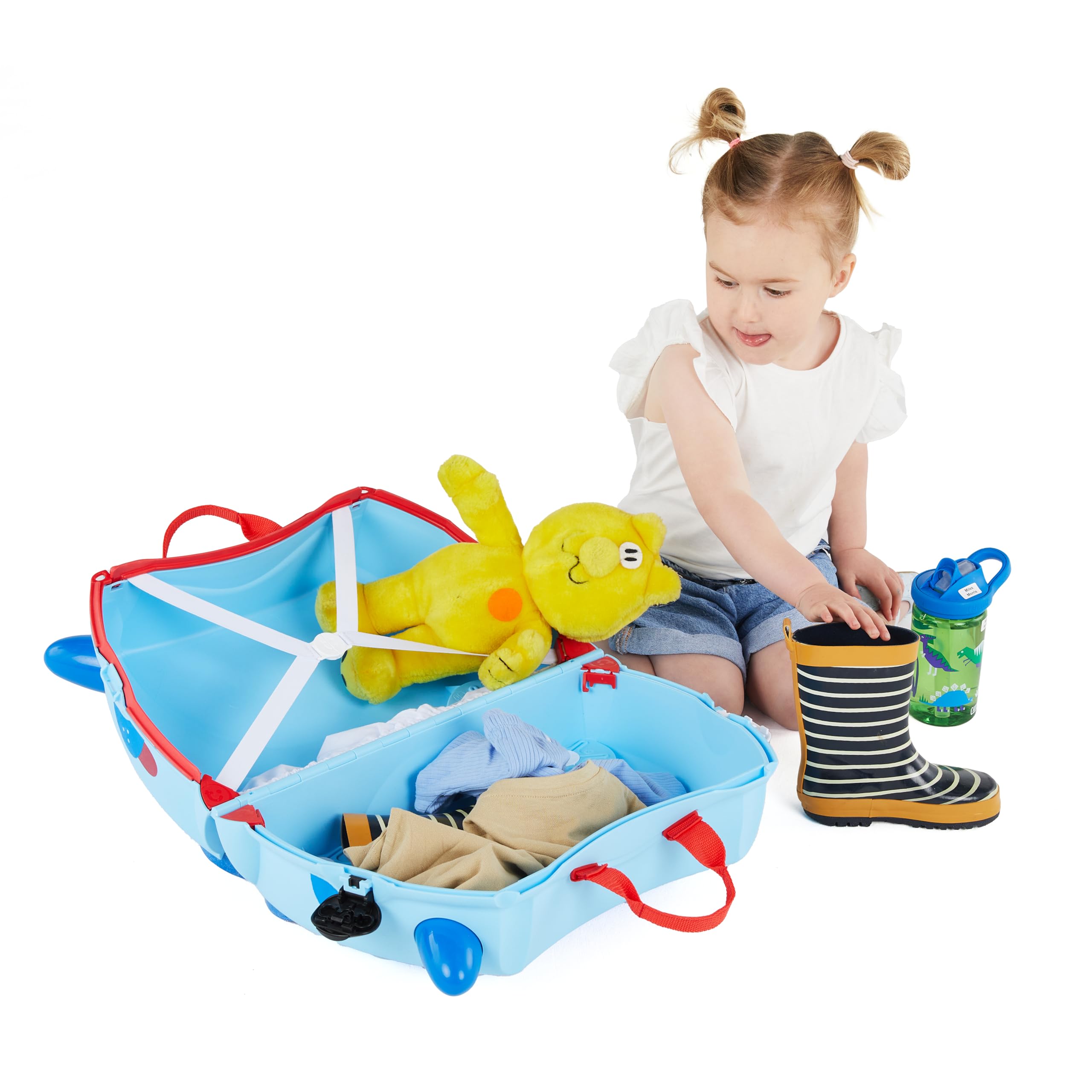 Trunki Valigia a rotelle per bambini e bagaglio a mano per bambini: custodia a rotelle Doug 47 x 32 x 21 cm, bagaglio per bambini, Ba blu, 47 x 32 x 21 cm, bagaglio per bambini