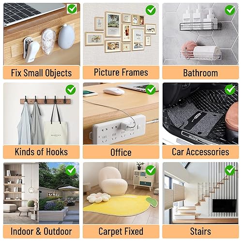 Miniatura 4 de Cinta de montaje nano de doble cara, resistente, impermeable, 10 pies de largo, 1.2 pulgadas de ancho, tiras adhesivas multiusos para colgar