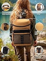 Vista 3 de JOYHILL Mochila enfriadora, mochila enfriadora de 36 latas/25 L, bolsa térmica suave con aislamiento táctico de gran capacidad a prueba de fugas