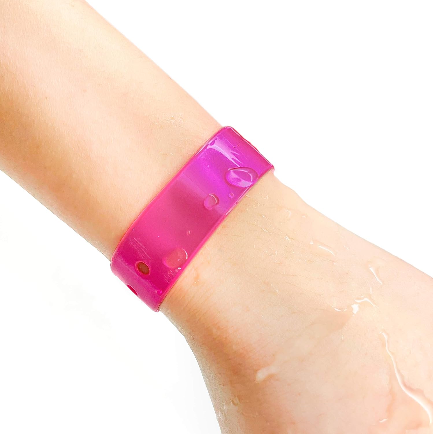 Ouchan Plastic Wristbands Neon Pink 100 Pack, Viny Wristbands for Events image 4