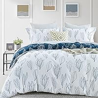 Vista 9 de Bedduvit Juego de funda de edredón de algodón, tamaño Queen, damasco, estampado de cachemira, transpirable, minimalista, con estampado de damasco