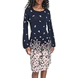 Women's Blouson Sleeve Jersey Shift Dress