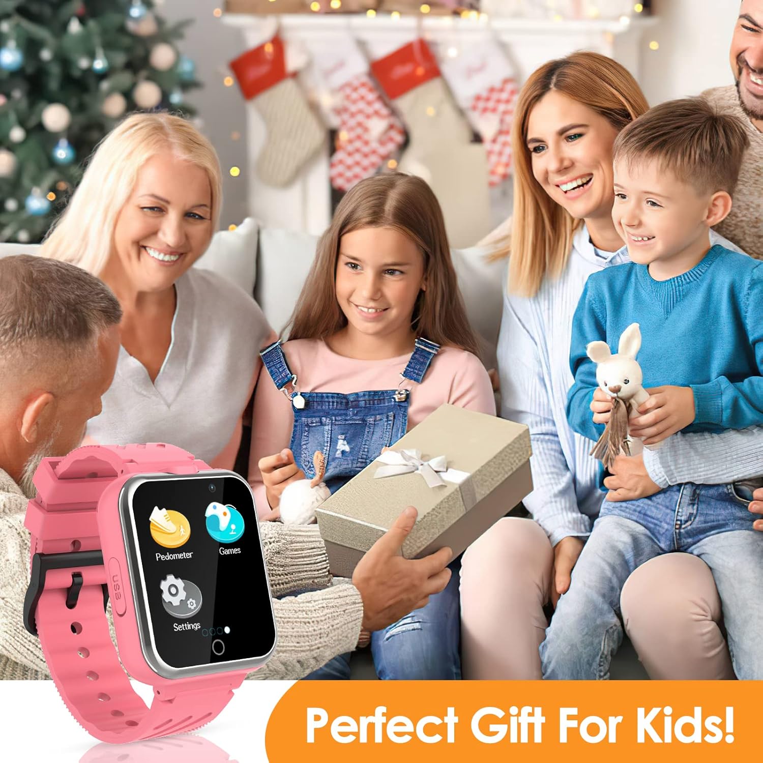 Kids Smart Watch for Girls Age 4-12, 1.54" HD Touch Screen with 24 Games Dual Camera Video Music Player Pedometer Flashlight 12/24 hr Toddler Watches Educational Toys Gift for 5 6 7 8 9 10 Year Old : Toys & Games
