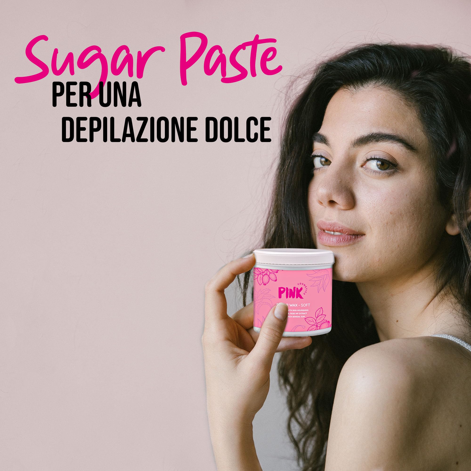 Pasta di zucchero perfettamente rosa Cera depilatoria morbida - 500g