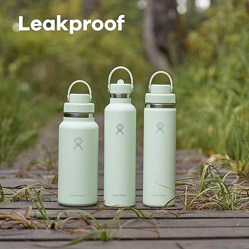 Miniatura 6 de Hydro Flask Botella de agua  Acero inoxidable aislado  Tapa de boca ancha para chug  Antiderrames, a prueba de fugas en 24 onzas color gris abedul