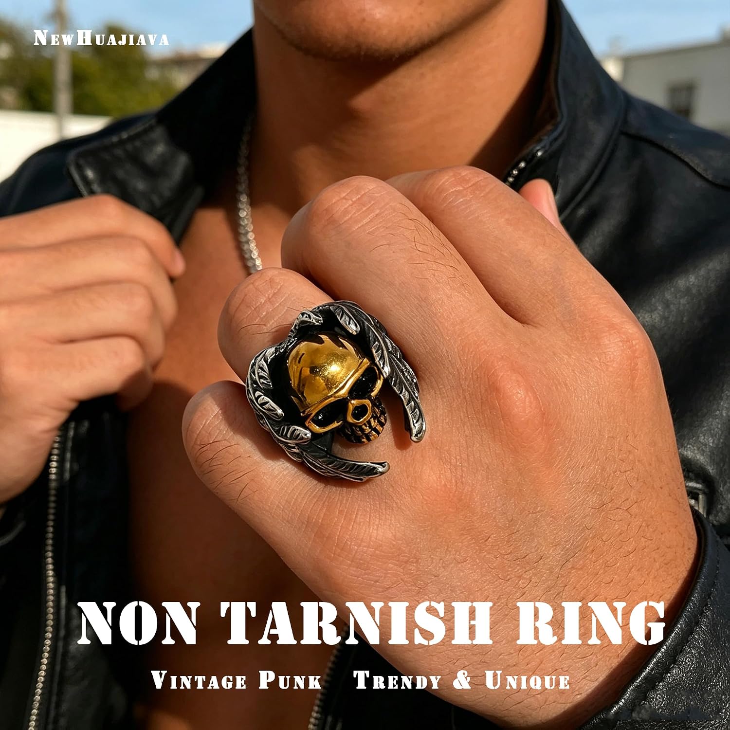 Silver Rings, Size 7-13 Non Tarnish Waterproof Chunky Ring