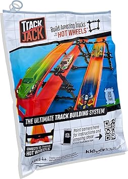 TrackJack Ultimate Track Building System for Hot Wheels, Model Trains, and Marble Runs 20 Pack