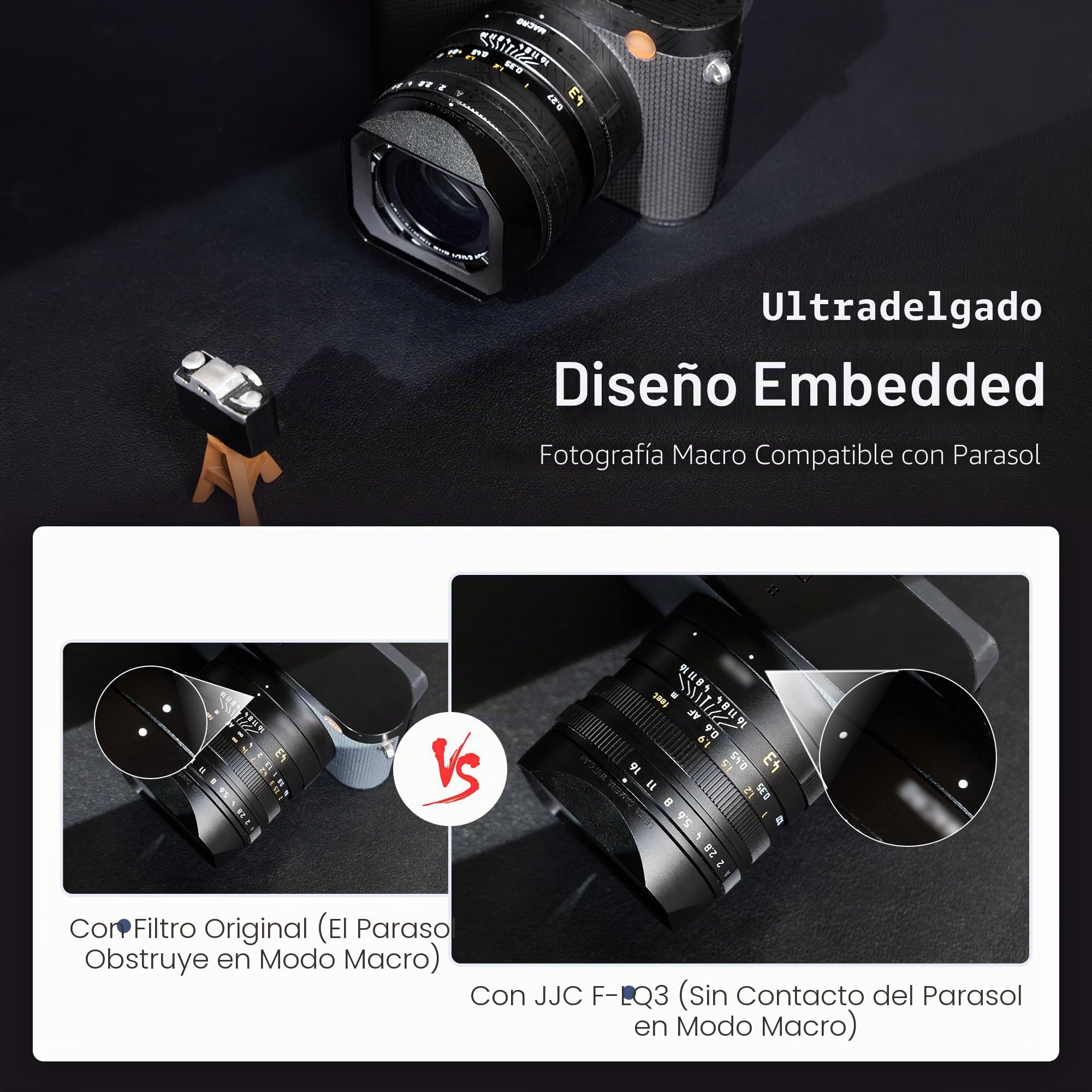 JJC Filtro UV ultra delgado para Leica Q2 Q3 43 Q3, 19 capas multicapa 99,3% transmisión de luz, antiviñeta, marco de 3,7 mm, protección de filtro de lente con funda a prueba de humedad