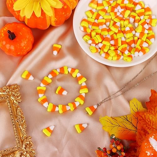 Miniatura 3 de Paquete de 372 cuentas de cristal de maíz de caramelo para Halloween, bricolaje de maíz, aretes de Halloween, decoraciones de Halloween, 100 ganchos