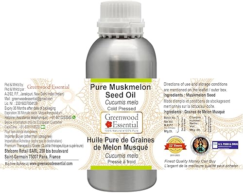 Miniatura 2 de Greenwood Essential Aceite de semilla de melón puro (Cucumis melo) 100% natural, grado terapéutico, prensado en frío para cuidado personal, 10 onzas