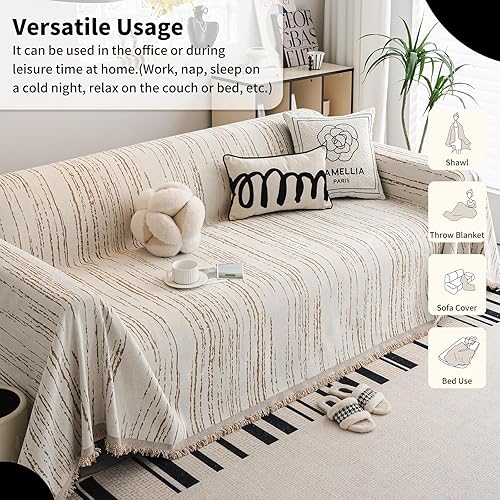 Miniatura 5 de Funda de felpilla apta para mascotas, lavable, reversible para sofá seccional, sofá biplaza, sofá esquinero, funda para futón (71 x 102 pulgadas,