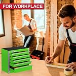 C.P.T. Mini Boîte à outils W22cm x D12cm, portatif 5-Drawer Boîte à outils en acier avec liner Micro Roll Cab, étui à outils vert pour le stockage des outils, maison DIY