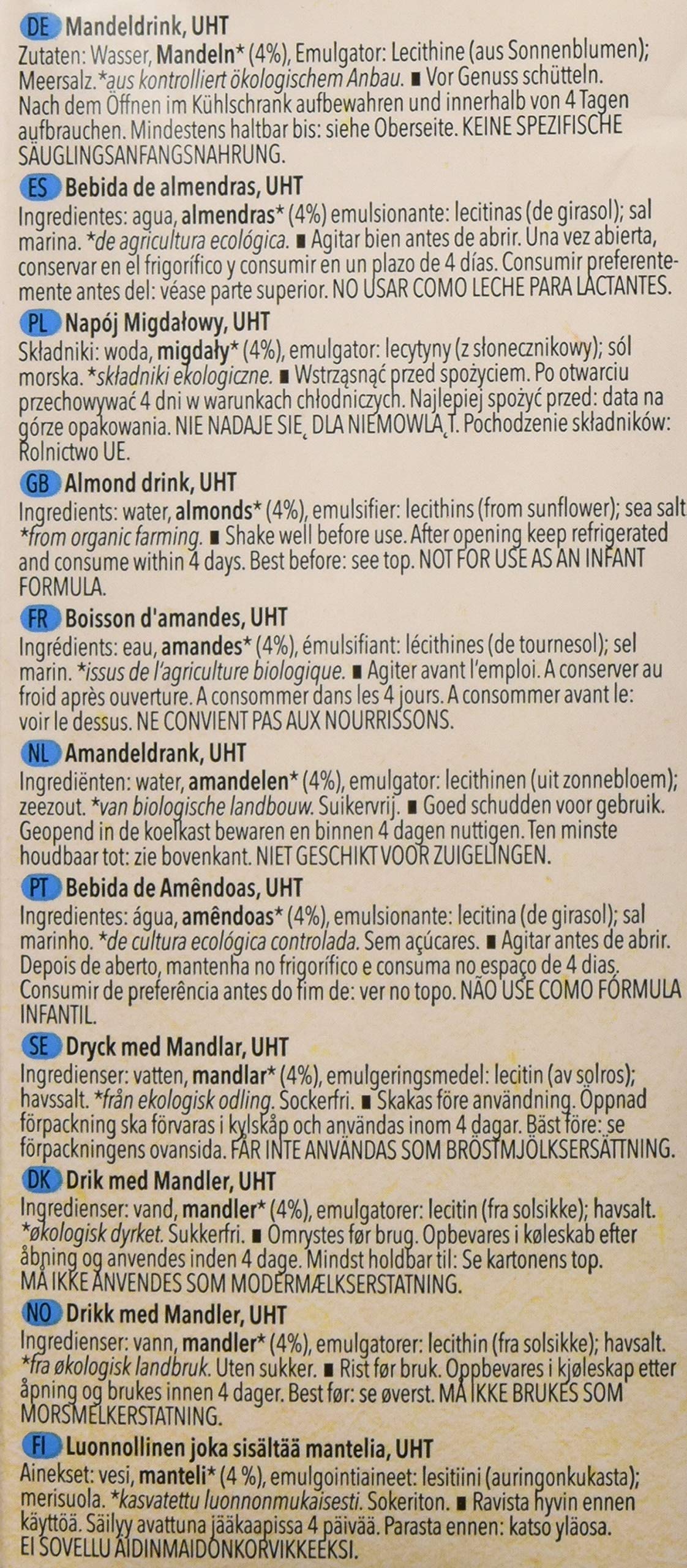 Natumi Mandeldrink Ungesüßt Bio Vegane Milchalternative, Nuss, 1 ltr (6er Pack)