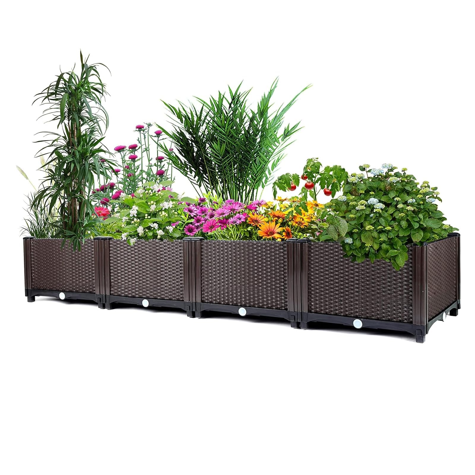 Deep Raised Garden Bed for Vegetables, Flowers & Herbs, Elevated Planters Box with Drainage Holes for Outdoor Gardening
