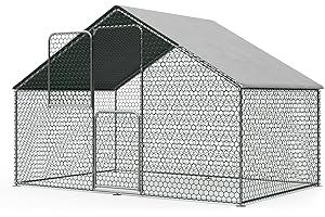 UDPATIO Chicken Coop 6x10x6 FT, Walk in Chicken Run House for Small Animals