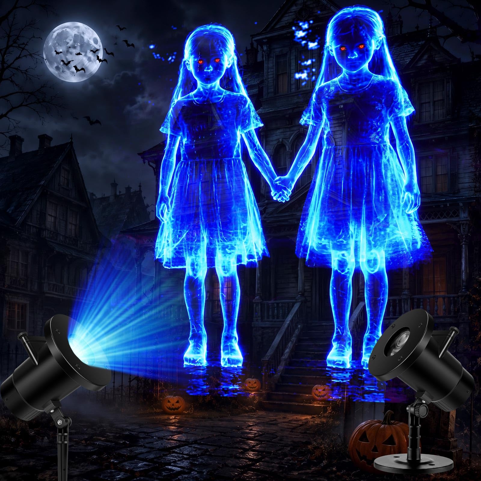 ZeahVeyora Proyector de Luces de Fantasmas Gemelos de Halloween para