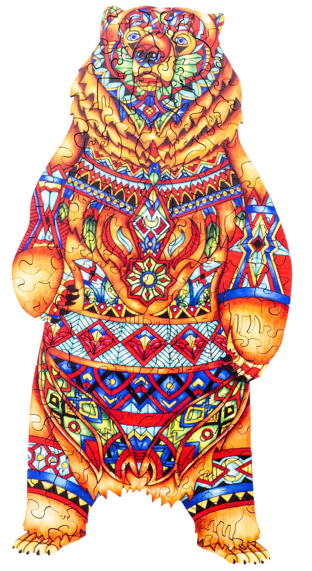 Engelhart - 602310 - Puzzle en Bois Ours - 193 Pièces Uniques - Puzzle Animaux - Boîte Cadeau en Bois - À partir de 12 Ans - 29.7 x 42 cm - Découpe au Laser, Épaisseur 3 mm
