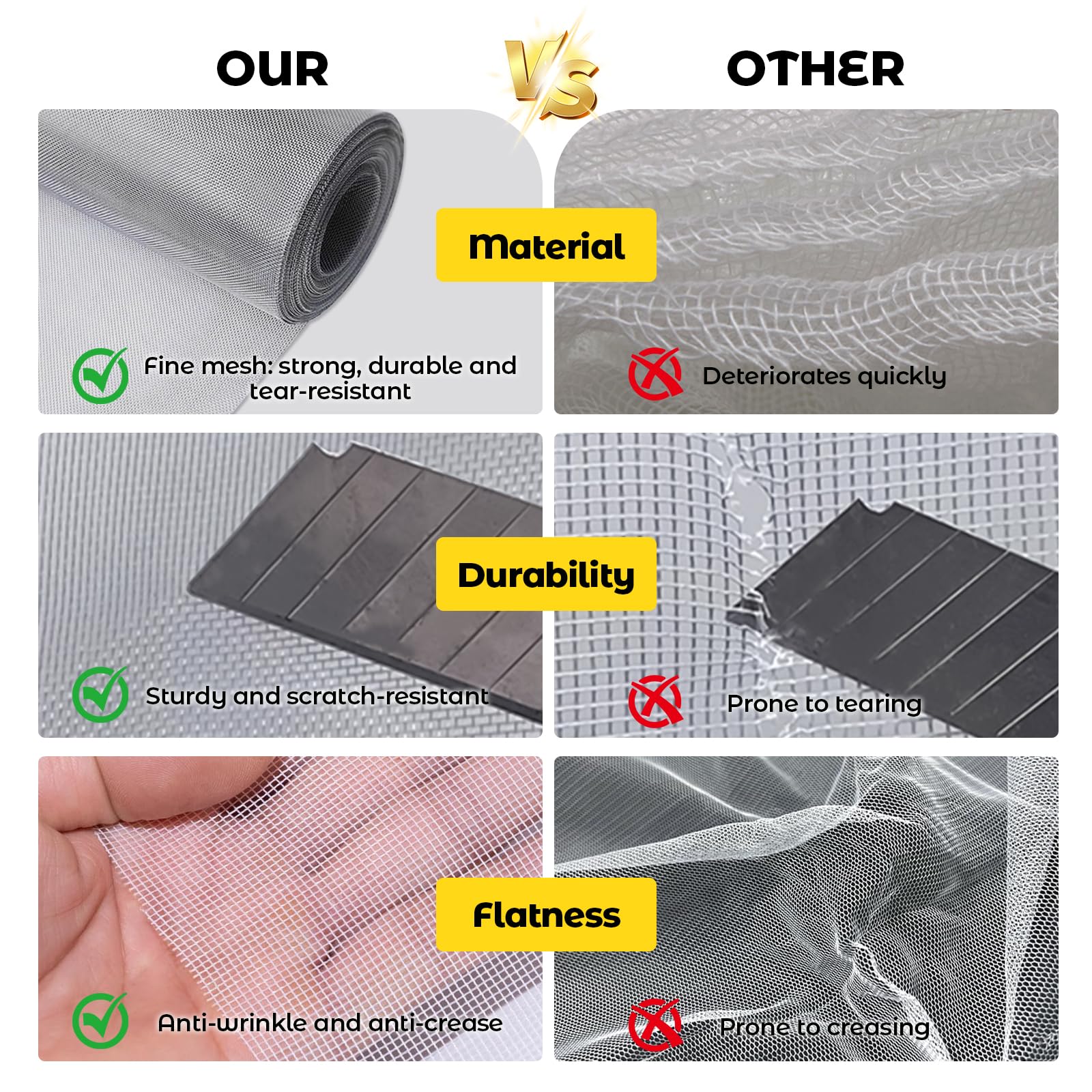 auvstar Mosquitera para Ventana con Cierre Magnético 150x200cm Recortable | Sin Perforaciones,Reutilizable,Tela Mosquitera,Para Sala de Estar,Dormitorio,Patio,Balcón
