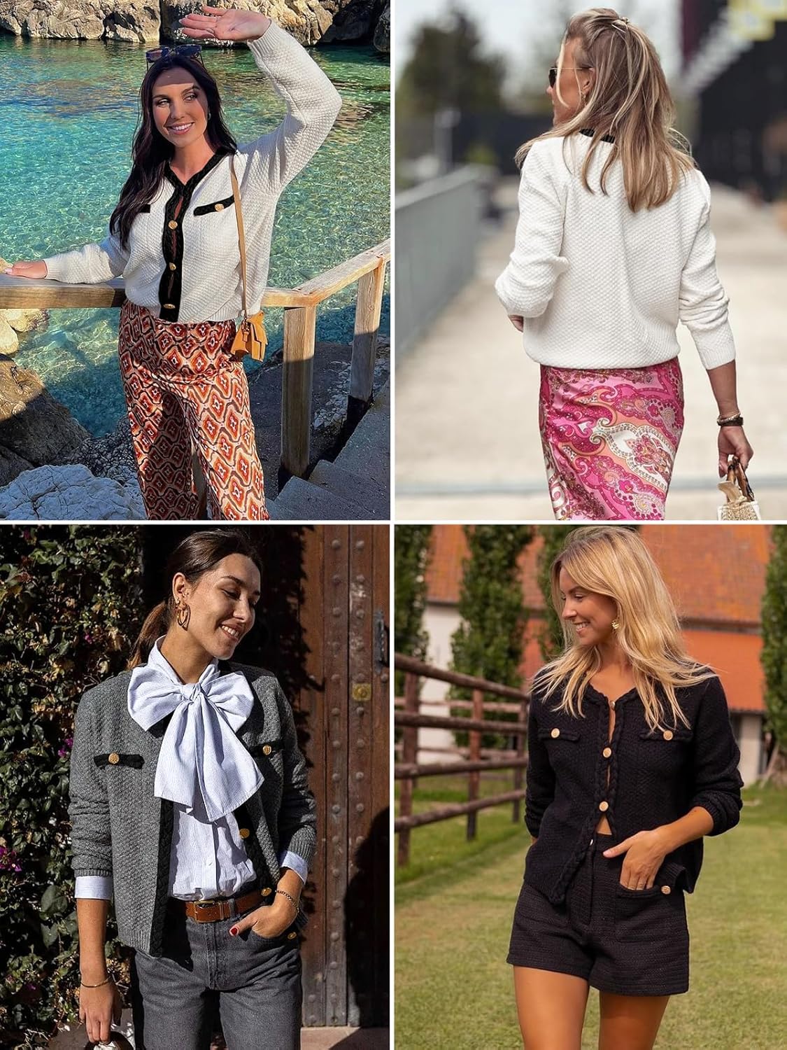 Saodimallsu Womens Button Up Cardigan Long Sleeve Open Front Cable Knit Fall Trendy Sweater Jacket with Pockets - Image 5