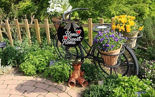 Miniatura 5 de Letrero de bienvenida para decoración de puerta de porche delantero, letrero de corona de granja con flores y lazo a cuadros de búfalo, letrero de