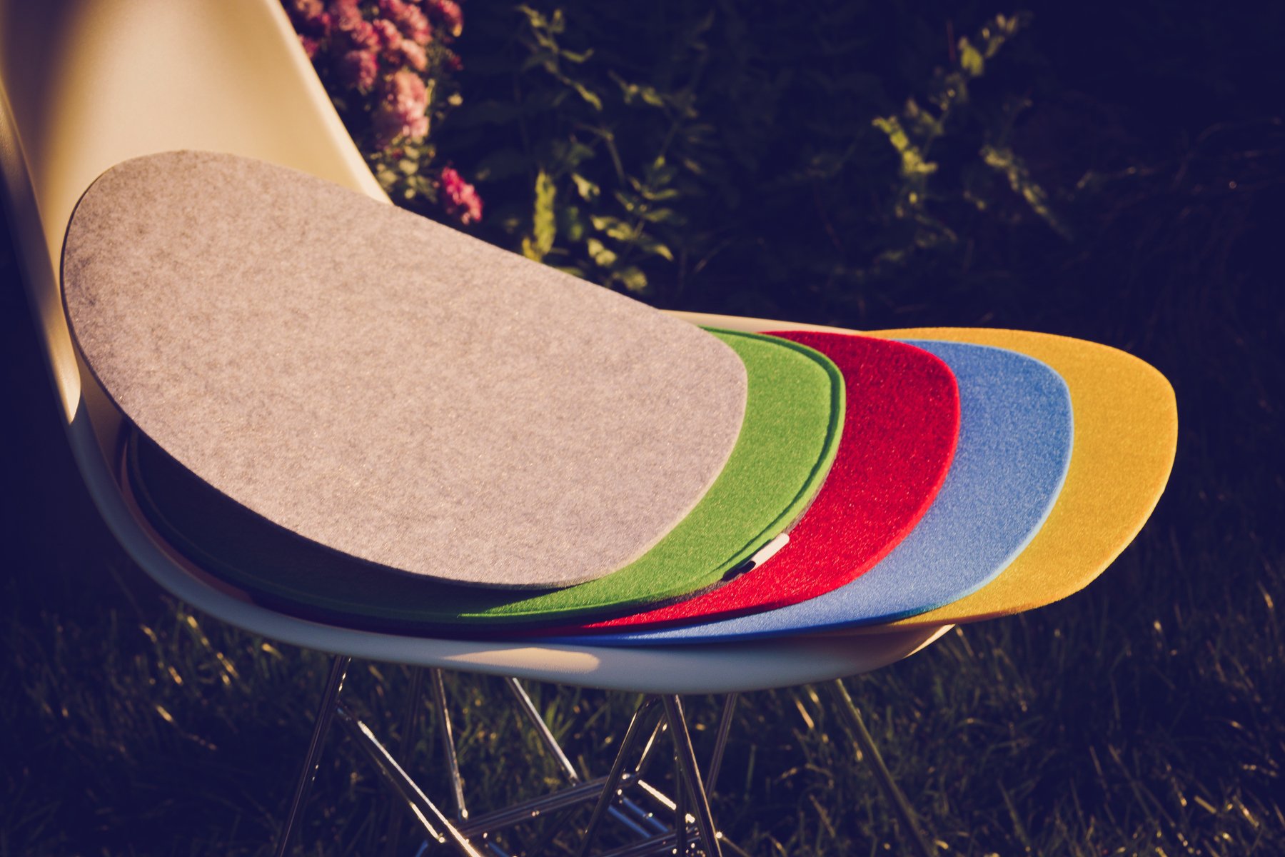 Cuscino Ovale Di Feltro Per Sedie 40x37cm Cuscino Di Seduta 8mm Bicolore Grigio 6070206