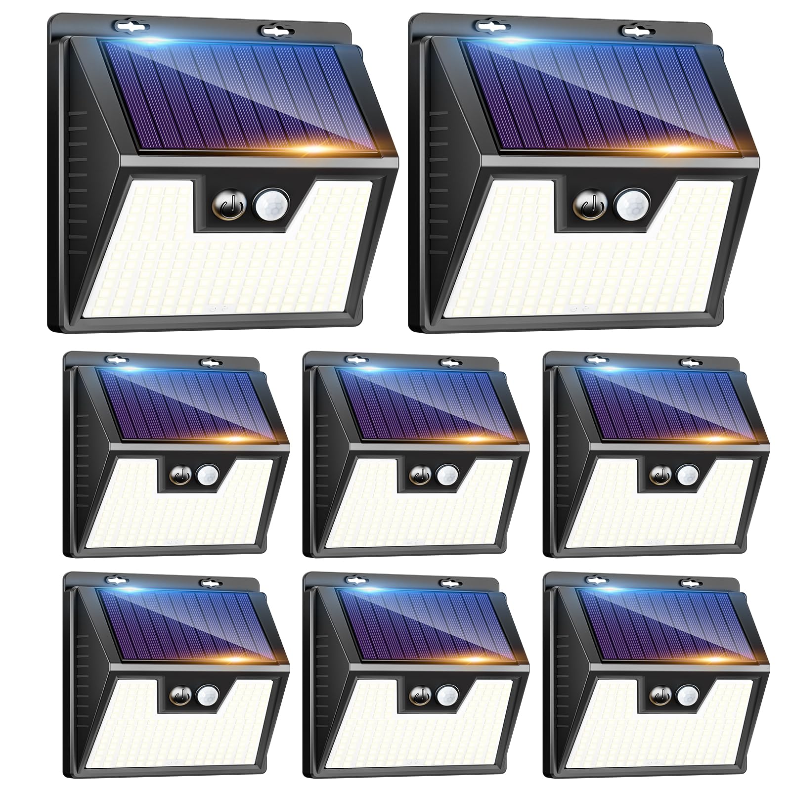 kolpop Luz Solar Exterior potente Blanco frío, [6 Paquete/3 Modos] focos led exterior solares 140 LED, Luz solar exterior con sensor de movimiento Impermeable IP65 foco solar para terraza — view 14
