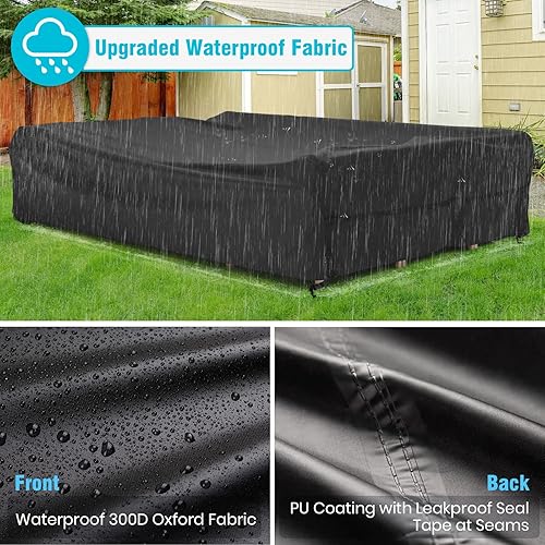 Miniatura 4 de Velway Juego de sillas de mesa de patio, impermeable, 111 pulgadas de largo x 74 pulgadas de ancho x 28 pulgadas de alto, juego de comedor de bistró