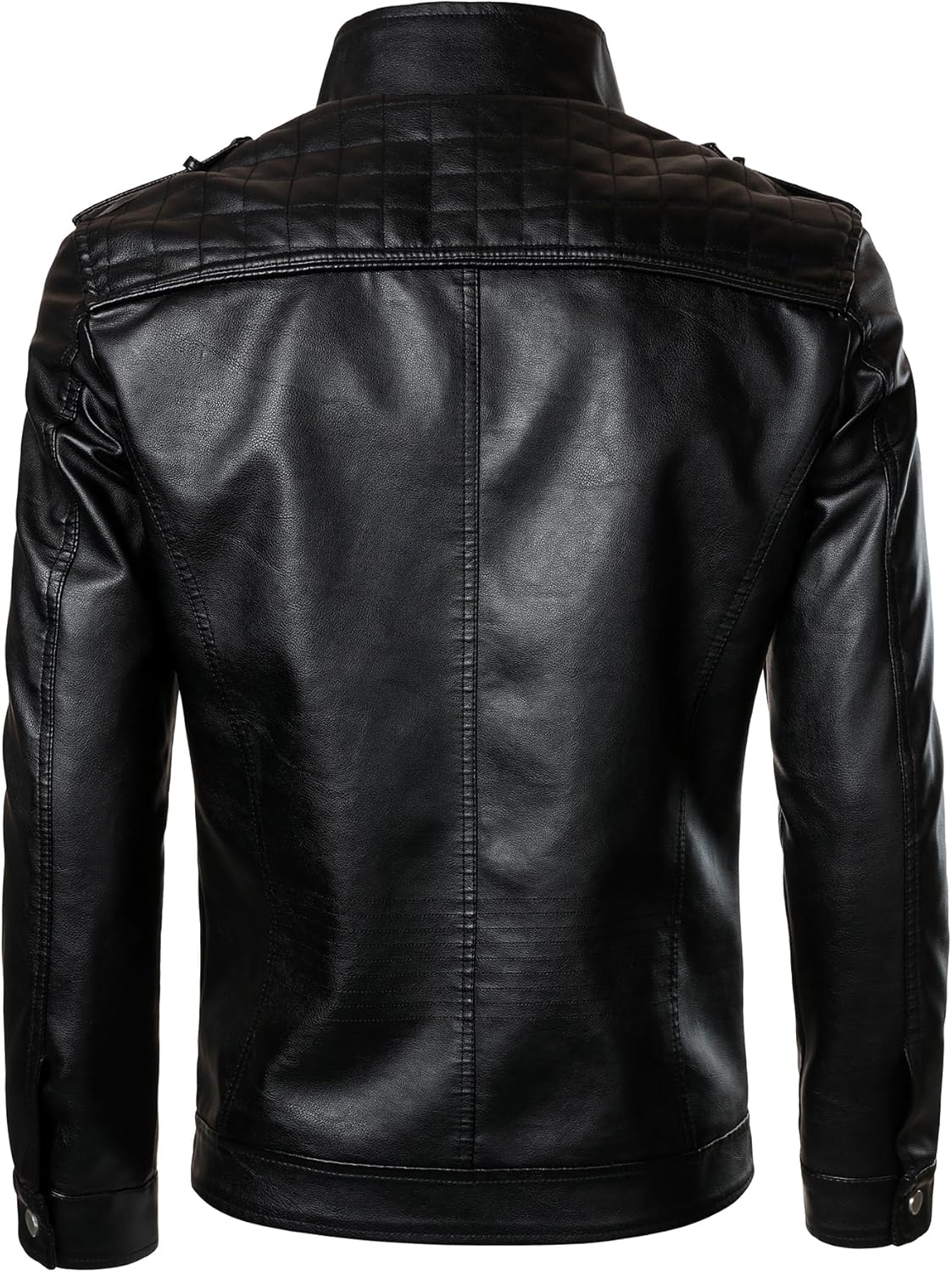 HOOD CREW Men’s Faux Leather Jackets Vintage Biker Motorcycle Jacket for Men