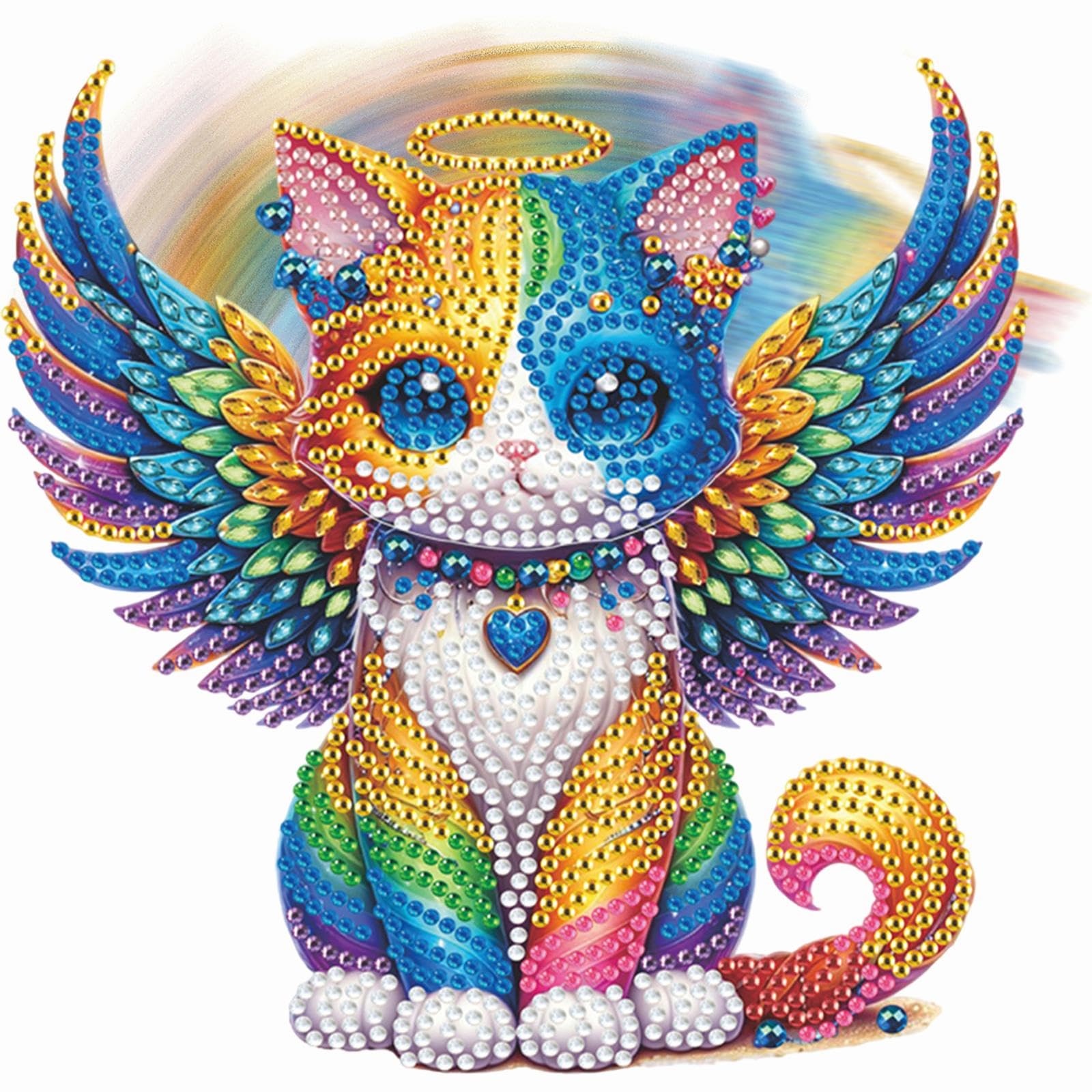 AMZGSHOP Acrylic Special Shaped Cute Animal Diamond Painting Shaking Head Tabletop Ornaments Diamond Painting Shake Head Desktop Ornament for Office Desktop Decor (YB006)