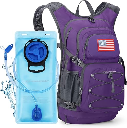 Miniatura 9 de Maelstrom Hydration Hiking Backpack with 2L/3L Water Bladder, High Flow Bite Valve Water Backpack Men Women Lightweight Insulation for Hiking,